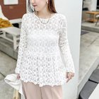 【ノーリーズソフィー/NOLLEY'S sophi】の《セットアップ対応》ウォッシャブルストレッチレースペプラムプルオーバー ホワイト|ID: prp329100004964067 ipo3291000000037249099