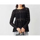 【ノーリーズソフィー/NOLLEY'S sophi】の《セットアップ対応》ウォッシャブルストレッチレースペプラムプルオーバー ブラック|ID: prp329100004964067 ipo3291000000037258816