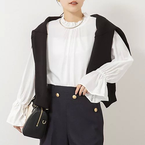 【ノーリーズ/NOLLEY'S】のウォッシャブル襟フリルプルオーバーブラウス インテリア・キッズ・メンズ・レディースファッション・服の通販 founy(ファウニー) 　ファッション　Fashion　レディースファッション　Fashion for Women　トップス・カットソー　Cut & Sew Tops　シャツ・ブラウス・オフィスカジュアル　Elegant Blouses & Button-Ups　カジュアルプルオーバー・ニットトップス　Pullovers & Knit Tops / Casual Pullovers　2026年　2026　2026春夏・S/S　Spring/Summer 2026 SS26　おすすめ　Recommended / Our Picks　とろみ　Fluid, Flowy Fabric　ウォッシャブル　Machine Washable　ジャケット　Jacket, Outerwear　フリル　Frill, Ruffle　ホワイト|ID: prp329100004964071 ipo3291000000037249119