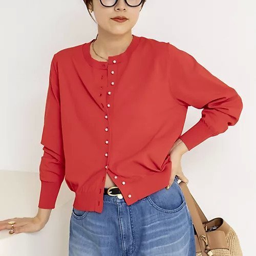 【ノーリーズ/NOLLEY'S】の《手洗い可能》コットンテックスクルーネックカーディガン インテリア・キッズ・メンズ・レディースファッション・服の通販 founy(ファウニー) https://founy.com/ ファッション Fashion レディースファッション Fashion for Women トップス・カットソー Cut & Sew Tops カーディガン・羽織り Layered Style Cardigans 2026年 2026 2026春夏・S/S Spring/Summer 2026 SS26 アクセサリー Fashion Accessories カーディガン Cardigan, Knitwear ストレッチ Stretch, Stretchy Fabric パール Pearl, Pearl Accent ベーシック Basic, Essential 春 Spring |ID: prp329100004964081 ipo3291000000037249175