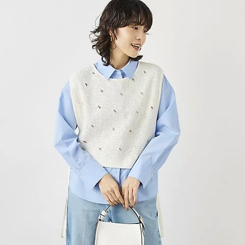 【ノーリーズ/NOLLEY'S】の《手洗い可能》ビジュー付ベスト インテリア・キッズ・メンズ・レディースファッション・服の通販 founy(ファウニー) 　ファッション　Fashion　レディースファッション　Fashion for Women　アウター　Coat / Outerwear Collection　トップス・カットソー　Cut & Sew Tops　ベスト&ジレ / 重ね着スタイル　Vests & Gilets　2026年　2026　2026春夏・S/S　Spring/Summer 2026 SS26　ジュエリー　Jewelry, Accessories　ビジュー　Bijou, Jewel-like Accent　ベスト　Vest, Waistcoat　リボン　Ribbon, Bow　レギュラー　Regular, Standard Fit　オフホワイト|ID: prp329100004964082 ipo3291000000037249186