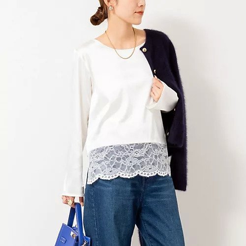 【ノーリーズ/NOLLEY'S】のウォッシャブル裾レース2WAYオトナサテンブラウス 大人の最旬トレンドファッション＆コーディネート founy(ファウニー) 　ファッション　Fashion　レディースファッション　Fashion for Women　トップス・カットソー　Cut & Sew Tops　シャツ・ブラウス・オフィスカジュアル　Elegant Blouses & Button-Ups　2025年　2025　2025-2026秋冬・A/W　Autumn/Winter 2025–26 AW25–26　インナー　Innerwear　ウォッシャブル　Machine Washable　サテン　Satin, Glossy Fabric　スカラップ　Scallop, Scalloped Edge　ストレッチ　Stretch, Stretchy Fabric　スリット　Slit, Slit Detail　トレンド　Trend, Trending Now　フェミニン　Feminine, Girly　レース　Lace, Lace Fabric　 other-1|ID: prp329100004964093 ipo3291000000037249235