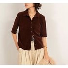 【ノーリーズ/NOLLEY'S】の【MAQWEL/マクウェル】ウォッシャブルベロア半袖シャツ 大人の最旬トレンドファッション＆コーディネート founy(ファウニー) ファッション Fashion レディースファッション Fashion for Women トップス・カットソー Cut & Sew Tops シャツ・ブラウス・オフィスカジュアル Elegant Blouses & Button-Ups ベロアトップス Velour Tops / Velvet-Look Items 2025年 2025 2025-2026秋冬・A/W Autumn/Winter 2025–26 AW25–26 ストレッチ Stretch, Stretchy Fabric セットアップ Set-Up, Coordinated Outfit ベロア Velour, Soft Velvet エレガント 上品 Elegant 半袖 Short Sleeve, Half Sleeve 夏 Summer 羽織 Haori, Light Jacket thumbnail ブラウン|ID: prp329100004964098 ipo3291000000037249264
