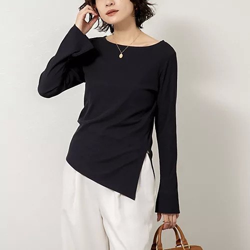 【ノーリーズソフィー/NOLLEY'S sophi】のウォッシャブルベアテレコスリットロンT インテリア・キッズ・メンズ・レディースファッション・服の通販 founy(ファウニー) https://founy.com/ ファッション Fashion レディースファッション Fashion for Women トップス・カットソー Cut & Sew Tops ロングTシャツ・Tシャツ Longline T-Shirts & Tees 2026年 2026 2026春夏・S/S Spring/Summer 2026 SS26 おすすめ Recommended / Our Picks なめらか Smooth, Silky Texture インナー Innerwear キュプラ Cupro, Eco Fabric ストレッチ Stretch, Stretchy Fabric スリット Slit, Slit Detail テレコ Ribbed, Rib Stitch |ID: prp329100004964110 ipo3291000000037249319