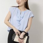【ノーリーズソフィー/NOLLEY'S sophi】のウォッシャブルストレッチジョーゼットフロントラッフルブラウス サックス|ID: prp329100004964115 ipo3291000000037249363