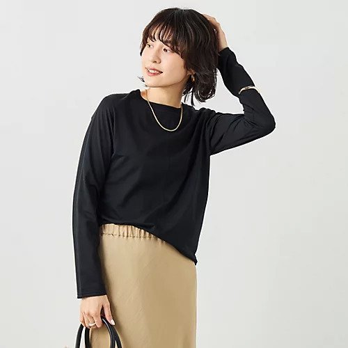 【ノーリーズ/NOLLEY'S】のウォッシャブル綿ナイロンシアーロンT インテリア・キッズ・メンズ・レディースファッション・服の通販 founy(ファウニー) https://founy.com/ ファッション Fashion レディースファッション Fashion for Women トップス・カットソー Cut & Sew Tops ロングTシャツ・Tシャツ Longline T-Shirts & Tees 2026年 2026 2026春夏・S/S Spring/Summer 2026 SS26 インナー Innerwear ウォッシャブル Machine Washable シンプル Simple, Minimal センター Center, Center Line テレコ Ribbed, Rib Stitch フロント Front, Front Design |ID: prp329100004964119 ipo3291000000037249392