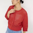 【ノーリーズ/NOLLEY'S】の《手洗い可能》メッシュスパンコール6分袖カーディガン レッド|ID: prp329100004964135 ipo3291000000037249487