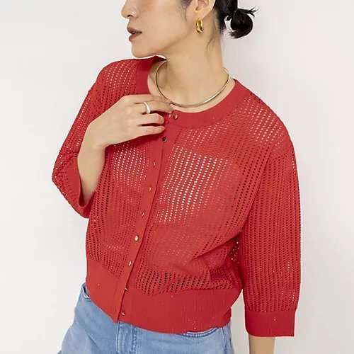 【ノーリーズ/NOLLEY'S】の《手洗い可能》メッシュスパンコール6分袖カーディガン インテリア・キッズ・メンズ・レディースファッション・服の通販 founy(ファウニー) https://founy.com/ ファッション Fashion レディースファッション Fashion for Women トップス・カットソー Cut & Sew Tops カーディガン・羽織り Layered Style Cardigans 2026年 2026 2026春夏・S/S Spring/Summer 2026 SS26 カーディガン Cardigan, Knitwear スパンコール Sequins, Sequin Embellishment バランス Balance, Style Balance ベーシック Basic, Essential メッシュ Mesh, Net Fabric 夏 Summer |ID: prp329100004964135 ipo3291000000037258847