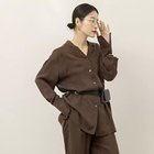 【ノーリーズ/NOLLEY'S】の《セットアップ対応》【MAQWEL/マクウェル】ウォッシャブルサテンシャツ ダークブラウン|ID: prp329100004964145 ipo3291000000037249539