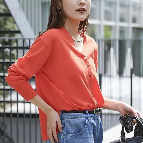 【ノーリーズ/NOLLEY'S】の【一部WEB限定カラー】《手洗い可能》エアリータッチゆったりVネックカーディガン インテリア・キッズ・メンズ・レディースファッション・服の通販 founy(ファウニー) 　ファッション　Fashion　レディースファッション　Fashion for Women　トップス・カットソー　Cut & Sew Tops　カーディガン・羽織り　Layered Style Cardigans　Vネックトップス　V-Neck Tops / V-Cut Neckline Shirts　2026年　2026　2026春夏・S/S　Spring/Summer 2026 SS26　オレンジ　Orange　カーディガン　Cardigan, Knitwear　ベビー　Baby, Babywear　ベーシック　Basic, Essential　夏　Summer　羽織　Haori, Light Jacket　オレンジ|ID: prp329100004964147 ipo3291000000037249556