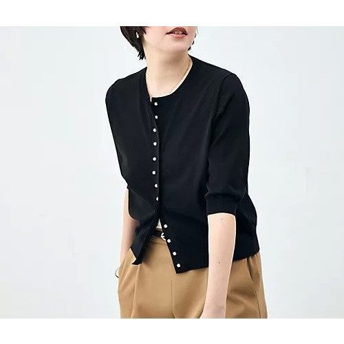 【ノーリーズ/NOLLEY'S】の《手洗い可能》コットンテックス6分袖カーディガン インテリア・キッズ・メンズ・レディースファッション・服の通販 founy(ファウニー) https://founy.com/ ファッション Fashion レディースファッション Fashion for Women トップス・カットソー Cut & Sew Tops カーディガン・羽織り Layered Style Cardigans 2026年 2026 2026春夏・S/S Spring/Summer 2026 SS26 アクセサリー Fashion Accessories カーディガン Cardigan, Knitwear ストレッチ Stretch, Stretchy Fabric パール Pearl, Pearl Accent フロント Front, Front Design 夏 Summer |ID: prp329100004964148 ipo3291000000037249563