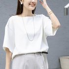 【ノーリーズ/NOLLEY'S】の《セットアップ対応》ウォッシャブルイージーツイルTブラウス ホワイト|ID: prp329100004964149 ipo3291000000037249573