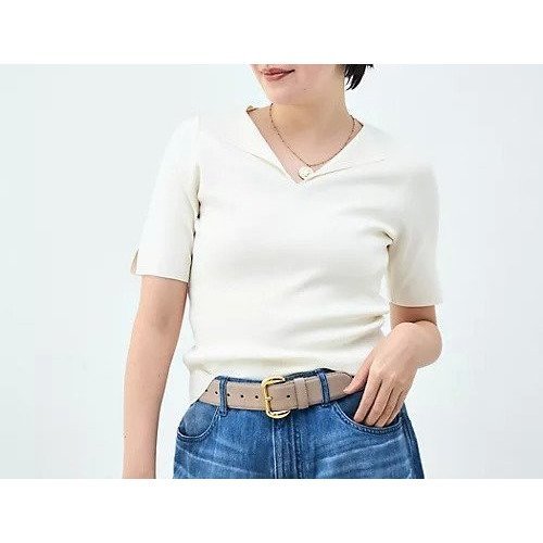 【ノーリーズソフィー/NOLLEY'S sophi】の《手洗い可能》トライアングルカラー総針5分袖プルオーバー インテリア・キッズ・メンズ・レディースファッション・服の通販 founy(ファウニー) 　ファッション　Fashion　レディースファッション　Fashion for Women　トップス・カットソー　Cut & Sew Tops　カジュアルプルオーバー・ニットトップス　Pullovers & Knit Tops / Casual Pullovers　2026年　2026　2026春夏・S/S　Spring/Summer 2026 SS26　インナー　Innerwear　シンプル　Simple, Minimal　ジャケット　Jacket, Outerwear　スリット　Slit, Slit Detail　デニム　Denim, Jeans Material　トライアングル　Triangle, Triangular Shape　レース　Lace, Lace Fabric　オフホワイト|ID: prp329100004964152 ipo3291000000037249591