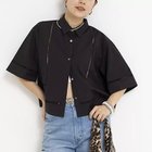 【ノーリーズ/NOLLEY'S】のウォッシャブルはしごレース半袖ショートシャツ ブラック|ID: prp329100004964167 ipo3291000000037249679