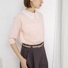 【ノーリーズ/NOLLEY'S】の【WEB&一部店舗限定カラー】《手洗い可能》襟レース取り外し6分袖プルオーバー ベビーピンク|ID: prp329100004964168 ipo3291000000037249686
