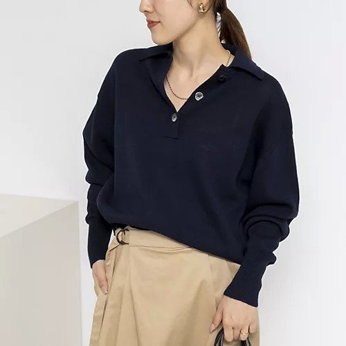 【ノーリーズ/NOLLEY'S】の《手洗い可能》ギマコットンポロ襟プルオーバー インテリア・キッズ・メンズ・レディースファッション・服の通販 founy(ファウニー) 　ファッション　Fashion　レディースファッション　Fashion for Women　トップス・カットソー　Cut & Sew Tops　カジュアルプルオーバー・ニットトップス　Pullovers & Knit Tops / Casual Pullovers　春　Spring　カットソー　Cut and Sewn Top　シルバー　Silver, Metallic Silver　人気　Popular, Best Seller　ボトム　Bottoms, Lower Wear　ミドル　Middle Length, Mid Height　S/S・春夏　SS, Spring/Summer, Warm Season　おすすめ　Recommended / Our Picks　夏　Summer　2026年　2026　2026春夏・S/S　Spring/Summer 2026 SS26　ダークネイビー|ID: prp329100004964174 ipo3291000000037249715