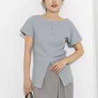 【ノーリーズ/NOLLEY'S】のウォッシャブルスリット2WAYプルオーバー サックス|ID: prp329100004964193 ipo3291000000037249983