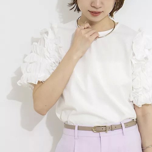 【ノーリーズ/NOLLEY'S】の【WEB限定】袖コンシャスプルオーバー インテリア・キッズ・メンズ・レディースファッション・服の通販 founy(ファウニー) 　ファッション　Fashion　レディースファッション　Fashion for Women　トップス・カットソー　Cut & Sew Tops　カジュアルプルオーバー・ニットトップス　Pullovers & Knit Tops / Casual Pullovers　2026年　2026　2026春夏・S/S　Spring/Summer 2026 SS26　シンプル　Simple, Minimal　デニム　Denim, Jeans Material　バランス　Balance, Style Balance　フリル　Frill, Ruffle　ボトム　Bottoms, Lower Wear　オフホワイト|ID: prp329100004964194 ipo3291000000037249988