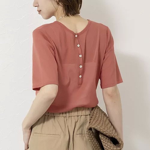 【ノーリーズ/NOLLEY'S】のウォッシャブルコットンチュールバックヘンリー2WAYプルオーバー インテリア・キッズ・メンズ・レディースファッション・服の通販 founy(ファウニー) 　ファッション　Fashion　レディースファッション　Fashion for Women　トップス・カットソー　Cut & Sew Tops　カジュアルプルオーバー・ニットトップス　Pullovers & Knit Tops / Casual Pullovers　バッグ　Bags　2026年　2026　2026春夏・S/S　Spring/Summer 2026 SS26　シンプル　Simple, Minimal　ストレッチ　Stretch, Stretchy Fabric　チュール　Tulip, Tulip Motif　フロント　Front, Front Design　春　Spring　レンガ|ID: prp329100004964199 ipo3291000000037250019
