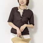 【ノーリーズ/NOLLEY'S】のウォッシャブルコットンチュールバックヘンリー2WAYプルオーバー ダークブラウン|ID: prp329100004964199 ipo3291000000037250021