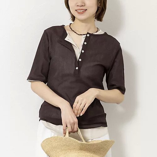 【ノーリーズ/NOLLEY'S】のウォッシャブルコットンチュールバックヘンリー2WAYプルオーバー インテリア・キッズ・メンズ・レディースファッション・服の通販 founy(ファウニー) 　ファッション　Fashion　レディースファッション　Fashion for Women　トップス・カットソー　Cut & Sew Tops　カジュアルプルオーバー・ニットトップス　Pullovers & Knit Tops / Casual Pullovers　バッグ　Bags　2026年　2026　2026春夏・S/S　Spring/Summer 2026 SS26　シンプル　Simple, Minimal　ストレッチ　Stretch, Stretchy Fabric　チュール　Tulip, Tulip Motif　フロント　Front, Front Design　春　Spring　ダークブラウン|ID: prp329100004964199 ipo3291000000037250021