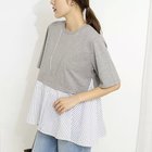 【ノーリーズ/NOLLEY'S】の【TORRAZZO DONNトラッゾドンナ】Docking Flare Top 大人の最旬トレンドファッション＆コーディネート founy(ファウニー) ファッション Fashion レディースファッション Fashion for Women ワンピース Dresses 2026年 2026 2026春夏・S/S Spring/Summer 2026 SS26 カットソー Cut and Sewn Top ストライプ Stripe, Striped Pattern ドッキング Docking, Mixed Material フレア Flare, Flared thumbnail グレー系1|ID: prp329100004964205 ipo3291000000037250051