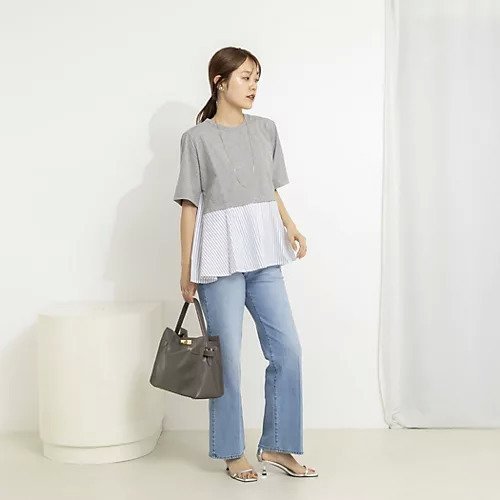【ノーリーズ/NOLLEY'S】の【TORRAZZO DONNトラッゾドンナ】Docking Flare Top 大人の最旬トレンドファッション＆コーディネート founy(ファウニー) 　ファッション　Fashion　レディースファッション　Fashion for Women　ワンピース　Dresses　2026年　2026　2026春夏・S/S　Spring/Summer 2026 SS26　カットソー　Cut and Sewn Top　ストライプ　Stripe, Striped Pattern　ドッキング　Docking, Mixed Material　フレア　Flare, Flared　other-2|ID: prp329100004964205 ipo3291000000037250054