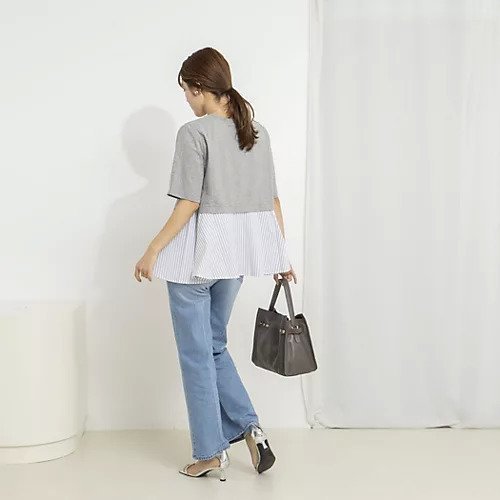 【ノーリーズ/NOLLEY'S】の【TORRAZZO DONNトラッゾドンナ】Docking Flare Top 大人の最旬トレンドファッション＆コーディネート founy(ファウニー) 　ファッション　Fashion　レディースファッション　Fashion for Women　ワンピース　Dresses　2026年　2026　2026春夏・S/S　Spring/Summer 2026 SS26　カットソー　Cut and Sewn Top　ストライプ　Stripe, Striped Pattern　ドッキング　Docking, Mixed Material　フレア　Flare, Flared　other-3|ID: prp329100004964205 ipo3291000000037250055