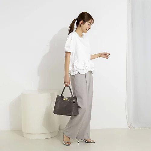 【ノーリーズ/NOLLEY'S】のウォッシャブル裾フリルカットプルオーバー 大人の最旬トレンドファッション＆コーディネート founy(ファウニー) 　ファッション　Fashion　レディースファッション　Fashion for Women　トップス・カットソー　Cut & Sew Tops　カジュアルプルオーバー・ニットトップス　Pullovers & Knit Tops / Casual Pullovers　2026年　2026　2026春夏・S/S　Spring/Summer 2026 SS26　おすすめ　Recommended / Our Picks　ウォッシャブル　Machine Washable　カットソー　Cut and Sewn Top　シンプル　Simple, Minimal　タフタ　Taffeta, Structured Fabric　ドッキング　Docking, Mixed Material　フリル　Frill, Ruffle　other-2|ID: prp329100004964207 ipo3291000000037250063