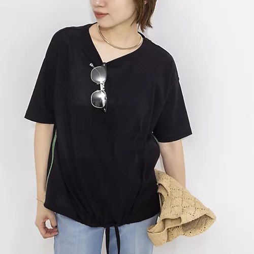 【リエミラー/Rie Miller】のウォッシャブルドローストTシャツ インテリア・キッズ・メンズ・レディースファッション・服の通販 founy(ファウニー) https://founy.com/ ファッション Fashion レディースファッション Fashion for Women トップス・カットソー Cut & Sew Tops シャツ・ブラウス・オフィスカジュアル Elegant Blouses & Button-Ups ロングTシャツ・Tシャツ Longline T-Shirts & Tees 2026年 2026 2026春夏・S/S Spring/Summer 2026 SS26 シンプル Simple, Minimal ボトム Bottoms, Lower Wear リラックス Relax, Relaxed Fit |ID: prp329100004964210 ipo3291000000037250076
