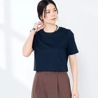 【ノーリーズソフィー/NOLLEY'S sophi】の《手洗い可能》W&Wショート丈Tシャツ ダークネイビー|ID: prp329100004964214 ipo3291000000037250105