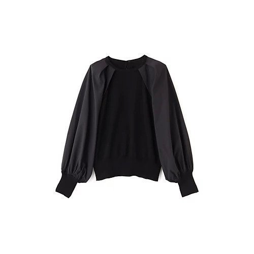 【ヒューマンウーマン/HUMAN WOMAN】の布帛コンビニットプルオーバー 大人の最旬トレンドファッション＆コーディネート founy(ファウニー) 　ファッション　Fashion　レディースファッション　Fashion for Women　トップス・カットソー　Cut & Sew Tops　ニット　Knit Tops & Sweaters　カジュアルプルオーバー・ニットトップス　Pullovers & Knit Tops / Casual Pullovers　おすすめ　Recommended / Our Picks　コンビ　Combo, Combination Style　スタンダード　Standard, Basic　スリーブ　Sleeve, Long Sleeve / Short Sleeve　タフタ　Taffeta, Structured Fabric　トレンド　Trend, Trending Now　ボトム　Bottoms, Lower Wear　ワイド　Wide, Wide Fit　other-2|ID: prp329100004964228 ipo3291000000037250178