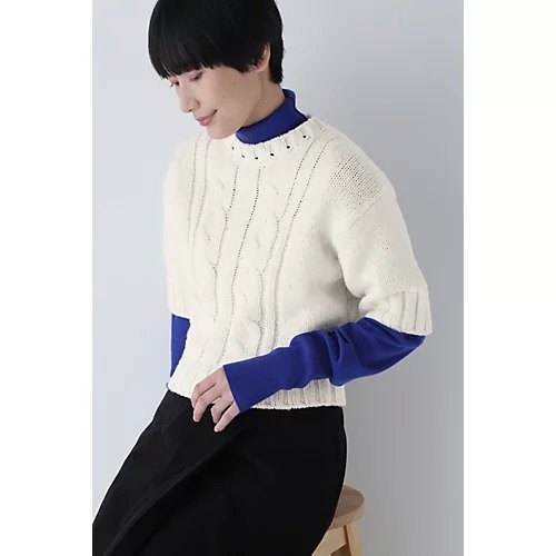 【ヒューマンウーマン/HUMAN WOMAN】のハーフスリーブ ブークレニットプルオーバー インテリア・キッズ・メンズ・レディースファッション・服の通販 founy(ファウニー) 　ファッション　Fashion　レディースファッション　Fashion for Women　トップス・カットソー　Cut & Sew Tops　ニット　Knit Tops & Sweaters　カジュアルプルオーバー・ニットトップス　Pullovers & Knit Tops / Casual Pullovers　おすすめ　Recommended / Our Picks　ショート　Short, Short Length　スリム　Slim, Slim Fit　スリーブ　Sleeve, Long Sleeve / Short Sleeve　ハーフ　Half, Half-Length　ボトム　Bottoms, Lower Wear　ルーズ　Loose, Oversized　秋　Autumn　ホワイト|ID: prp329100004964239 ipo3291000000037250225