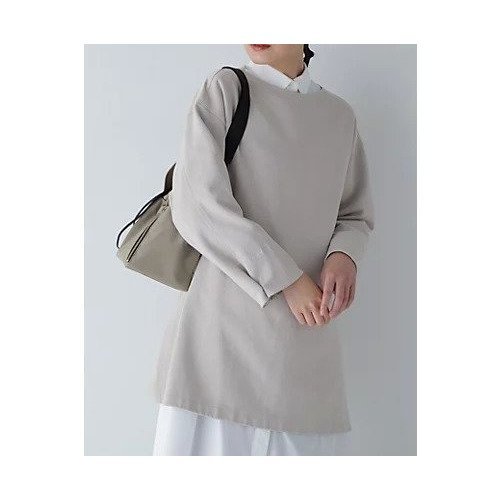 【ヒューマンウーマン/HUMAN WOMAN】の布帛コンビダンボールニット インテリア・キッズ・メンズ・レディースファッション・服の通販 founy(ファウニー) 　ファッション　Fashion　レディースファッション　Fashion for Women　トップス・カットソー　Cut & Sew Tops　ニット　Knit Tops & Sweaters　おすすめ　Recommended / Our Picks　コンビ　Combo, Combination Style　シンプル　Simple, Minimal　スタンダード　Standard, Basic　スリット　Slit, Slit Detail　タイプライター　Typewriter Fabric, Crisp Cotton　ドット　Polka Dot, Dot Pattern　フォルム　Silhouette, Form　ボトム　Bottoms, Lower Wear　ライトベージュ|ID: prp329100004964248 ipo3291000000037250262
