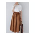 【ヒューマンウーマン/HUMAN WOMAN】のT/Cトリコットバイオワンピース オフ×キャメル|ID: prp329100004964259 ipo3291000000037250313