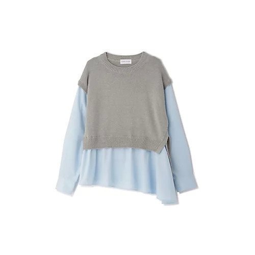 【ヒューマンウーマン/HUMAN WOMAN】の布帛コンビニットプルオーバー 大人の最旬トレンドファッション＆コーディネート founy(ファウニー) 　ファッション　Fashion　レディースファッション　Fashion for Women　トップス・カットソー　Cut & Sew Tops　ニット　Knit Tops & Sweaters　カジュアルプルオーバー・ニットトップス　Pullovers & Knit Tops / Casual Pullovers　おすすめ　Recommended / Our Picks　コンビ　Combo, Combination Style　ショート　Short, Short Length　スタンダード　Standard, Basic　ドレープ　Drape, Draping Fabric　バランス　Balance, Style Balance　ベスト　Vest, Waistcoat　other-2|ID: prp329100004964287 ipo3291000000037250433