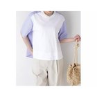 【ヒューマンウーマン/HUMAN WOMAN】のストライプ布帛コンビTシャツ ホワイト|ID: prp329100004964297 ipo3291000000037250518