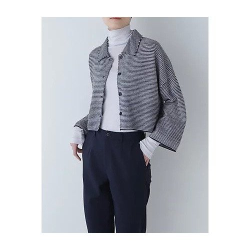 【ヒューマンウーマン/HUMAN WOMAN】のツィードジャケット インテリア・キッズ・メンズ・レディースファッション・服の通販 founy(ファウニー) 　ファッション　Fashion　レディースファッション　Fashion for Women　アウター　Coat / Outerwear Collection　レディースジャケット・軽アウター　Jackets　おすすめ　Recommended / Our Picks　インナー　Innerwear　ジャケット　Jacket, Outerwear　スタンダード　Standard, Basic　タンク　Tank Top, Sleeveless Top　ツイード／ツィード　Choker, Choker Necklace　ツイスト　Tweed, Tweed Fabric　バランス　Balance, Style Balance　フリンジ　Fringe, Tassel　エレガント 上品　Elegant　ネイビー×オフホワイト|ID: prp329100004964320 ipo3291000000037250625
