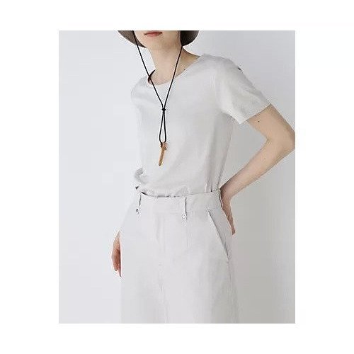 【ヒューマンウーマン/HUMAN WOMAN】のオーガニックコットンスムースTシャツ インテリア・キッズ・メンズ・レディースファッション・服の通販 founy(ファウニー) 　ファッション　Fashion　レディースファッション　Fashion for Women　トップス・カットソー　Cut & Sew Tops　シャツ・ブラウス・オフィスカジュアル　Elegant Blouses & Button-Ups　ロングTシャツ・Tシャツ　Longline T-Shirts & Tees　おすすめ　Recommended / Our Picks　インナー　Innerwear　オーガニック　Organic Cotton　ジャケット　Jacket, Outerwear　スタンダード　Standard, Basic　デニム　Denim, Jeans Material　人気　Popular, Best Seller　半袖　Short Sleeve, Half Sleeve　ライトグレー|ID: prp329100004964325 ipo3291000000037250653