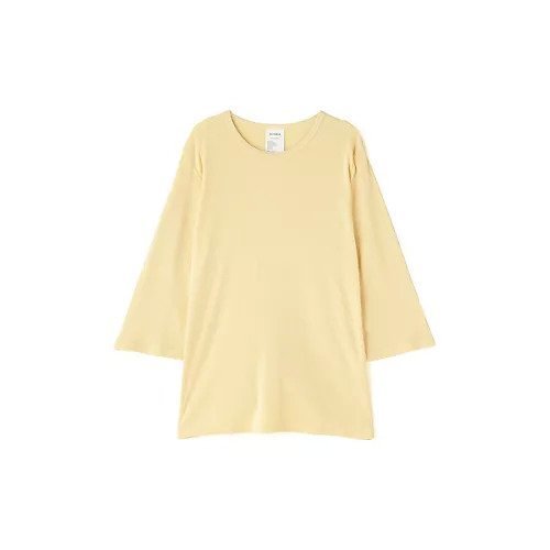 【ヒューマンウーマン/HUMAN WOMAN】のOTOAA スリットスリーブカットソー インテリア・キッズ・メンズ・レディースファッション・服の通販 founy(ファウニー) 　ファッション　Fashion　レディースファッション　Fashion for Women　トップス・カットソー　Cut & Sew Tops　カットソー・ベーシックTシャツ　Cut-and-Sewn Tops / Stretch Tees & Basics　スタンダード　Standard, Basic　イエロー|ID: prp329100004964361 ipo3291000000037250821