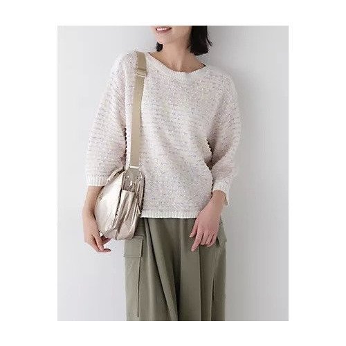 【ヒューマンウーマン/HUMAN WOMAN】のMIXヤーンガーターボーダープルオーバー インテリア・キッズ・メンズ・レディースファッション・服の通販 founy(ファウニー) 　ファッション　Fashion　レディースファッション　Fashion for Women　トップス・カットソー　Cut & Sew Tops　カジュアルプルオーバー・ニットトップス　Pullovers & Knit Tops / Casual Pullovers　おすすめ　Recommended / Our Picks　スタンダード　Standard, Basic　バランス　Balance, Style Balance　ベーシック　Basic, Essential　ボックス　Boxy, Box Shape　ボトム　Bottoms, Lower Wear　ボーダー　Border, Stripe　ホワイト|ID: prp329100004964367 ipo3291000000037250846