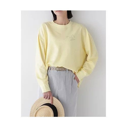 【ヒューマンウーマン/HUMAN WOMAN】のミニ裏毛ロゴトレーナー インテリア・キッズ・メンズ・レディースファッション・服の通販 founy(ファウニー) 　ファッション　Fashion　レディースファッション　Fashion for Women　おすすめ　Recommended / Our Picks　インナー　Innerwear　カーディガン　Cardigan, Knitwear　ジャケット　Jacket, Outerwear　スウェット / スエット　Sweatshirt, Sweatwear　スタンダード　Standard, Basic　ダウン　Down, Puffer　トレーナー　Sweatshirt, Trainer　ボトム　Bottoms, Lower Wear　ランダム　Random, Irregular　リラックス　Relax, Relaxed Fit　イエロー|ID: prp329100004964371 ipo3291000000037250875