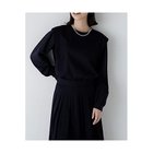 【ヒューマンウーマン/HUMAN WOMAN】の布帛ドッキングプレーティングジャージープルオーバー ネイビー|ID: prp329100004964381 ipo3291000000037250918