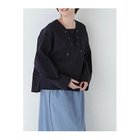 【ヒューマンウーマン/HUMAN WOMAN】のツイルワッシャーレースアップブラウス ネイビー|ID: prp329100004964401 ipo3291000000037251014