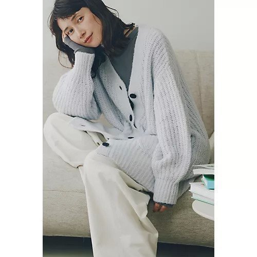 【ヒューマンウーマン/HUMAN WOMAN】のブークレ片畦2WAYはおり インテリア・キッズ・メンズ・レディースファッション・服の通販 founy(ファウニー) 　ファッション　Fashion　レディースファッション　Fashion for Women　おすすめ　Recommended / Our Picks　カーディガン　Cardigan, Knitwear　コラボ　Collaboration, Collab　サテン　Satin, Glossy Fabric　スタンダード　Standard, Basic　スニーカー　Sneakers, Trainers　スリット　Slit, Slit Detail　デニム　Denim, Jeans Material　ロング　Long, Long-Length　冬　Winter / This Winter　畦　Ribbed Knit　羽織　Haori, Light Jacket　ライトグレー|ID: prp329100004964406 ipo3291000000037251038