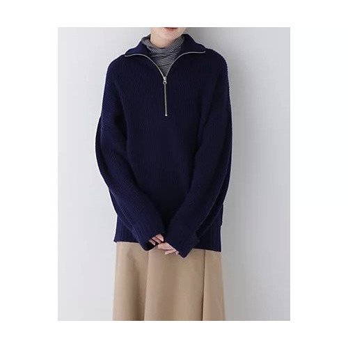 【ヒューマンウーマン/HUMAN WOMAN】のウールミックス片畦プルオーバー インテリア・キッズ・メンズ・レディースファッション・服の通販 founy(ファウニー) 　ファッション　Fashion　レディースファッション　Fashion for Women　トップス・カットソー　Cut & Sew Tops　カジュアルプルオーバー・ニットトップス　Pullovers & Knit Tops / Casual Pullovers　おすすめ　Recommended / Our Picks　インナー　Innerwear　ジップ　Zip, Zipper　スタンダード　Standard, Basic　タートル　Turtleneck, Turtle Collar　タートルネック　Turtleneck, High Neck　ミックス　Mix, Mixed Style　ワイド　Wide, Wide Fit　今季　This Season, Current Season　畦　Ribbed Knit　ネイビー|ID: prp329100004964422 ipo3291000000037251106