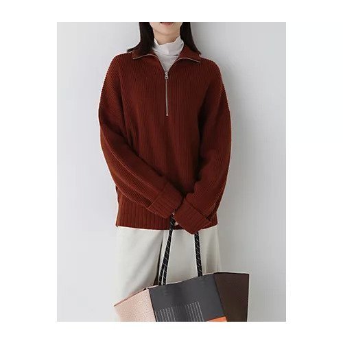【ヒューマンウーマン/HUMAN WOMAN】のウールミックス片畦プルオーバー インテリア・キッズ・メンズ・レディースファッション・服の通販 founy(ファウニー) 　ファッション　Fashion　レディースファッション　Fashion for Women　トップス・カットソー　Cut & Sew Tops　カジュアルプルオーバー・ニットトップス　Pullovers & Knit Tops / Casual Pullovers　おすすめ　Recommended / Our Picks　インナー　Innerwear　ジップ　Zip, Zipper　スタンダード　Standard, Basic　タートル　Turtleneck, Turtle Collar　タートルネック　Turtleneck, High Neck　ミックス　Mix, Mixed Style　ワイド　Wide, Wide Fit　今季　This Season, Current Season　畦　Ribbed Knit　ブラウン|ID: prp329100004964422 ipo3291000000037251107