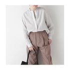 【ヒューマンウーマン/HUMAN WOMAN】のラミーバンドカラーギンガムシャツブラウス グレーギンガム|ID: prp329100004964465 ipo3291000000037251315