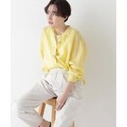 【ヒューマンウーマン/HUMAN WOMAN】のラミーバンドカラーシャツブラウス イエロー|ID: prp329100004964468 ipo3291000000037251331