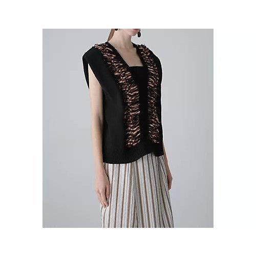 【アドーア/ADORE】のテープヤーンニット インテリア・キッズ・メンズ・レディースファッション・服の通販 founy(ファウニー) 　ファッション　Fashion　レディースファッション　Fashion for Women　トップス・カットソー　Cut & Sew Tops　ニット　Knit Tops & Sweaters　おすすめ　Recommended / Our Picks　スタンダード　Standard, Basic　フィット　Fit, Slim Fit　ベスト　Vest, Waistcoat　レース　Lace, Lace Fabric　夏　Summer　春　Spring　S/S・春夏　SS, Spring/Summer, Warm Season　ブラック|ID: prp329100004964474 ipo3291000000037251362